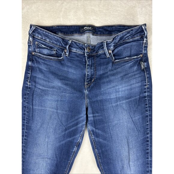 Silver Jeans Avery Super Skinny Womens Size 18 / 31L Blue Medium - Picture 2 of 12